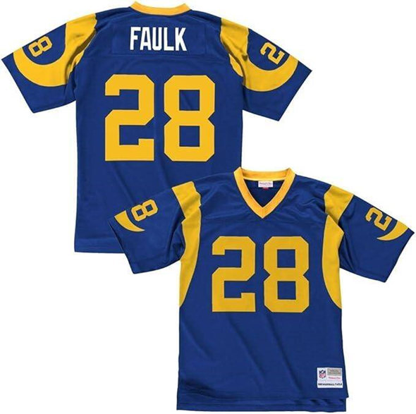 Men's Los Angeles Rams Active Player Custom Blue Mitchell & Ness Throwback Stitched Football Jersey